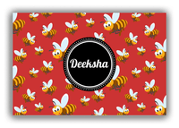 Thumbnail for Personalized Bugs Canvas Wrap & Photo Print IV - Red Background - Bees - Front View