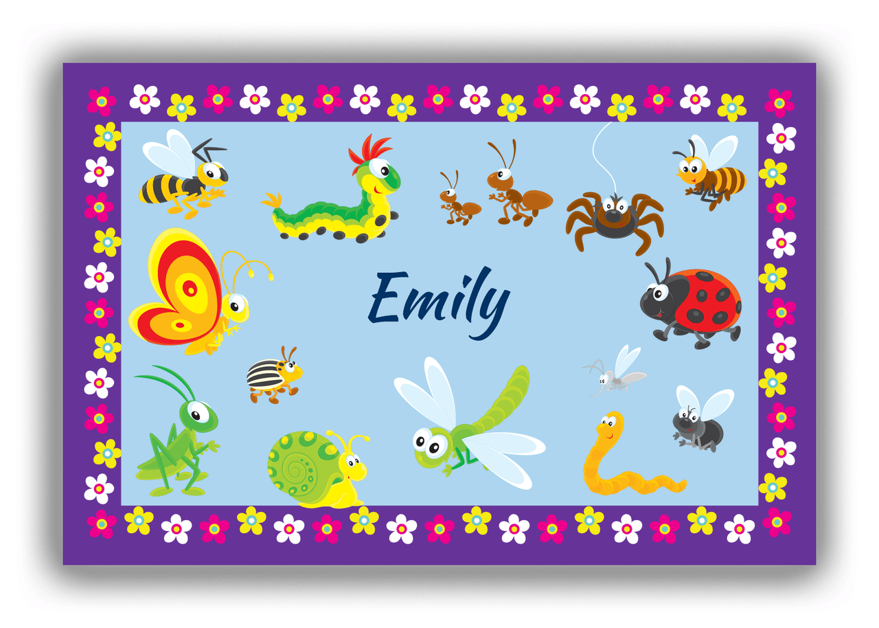 Personalized Bugs Canvas Wrap & Photo Print V - Blue Background - Front View