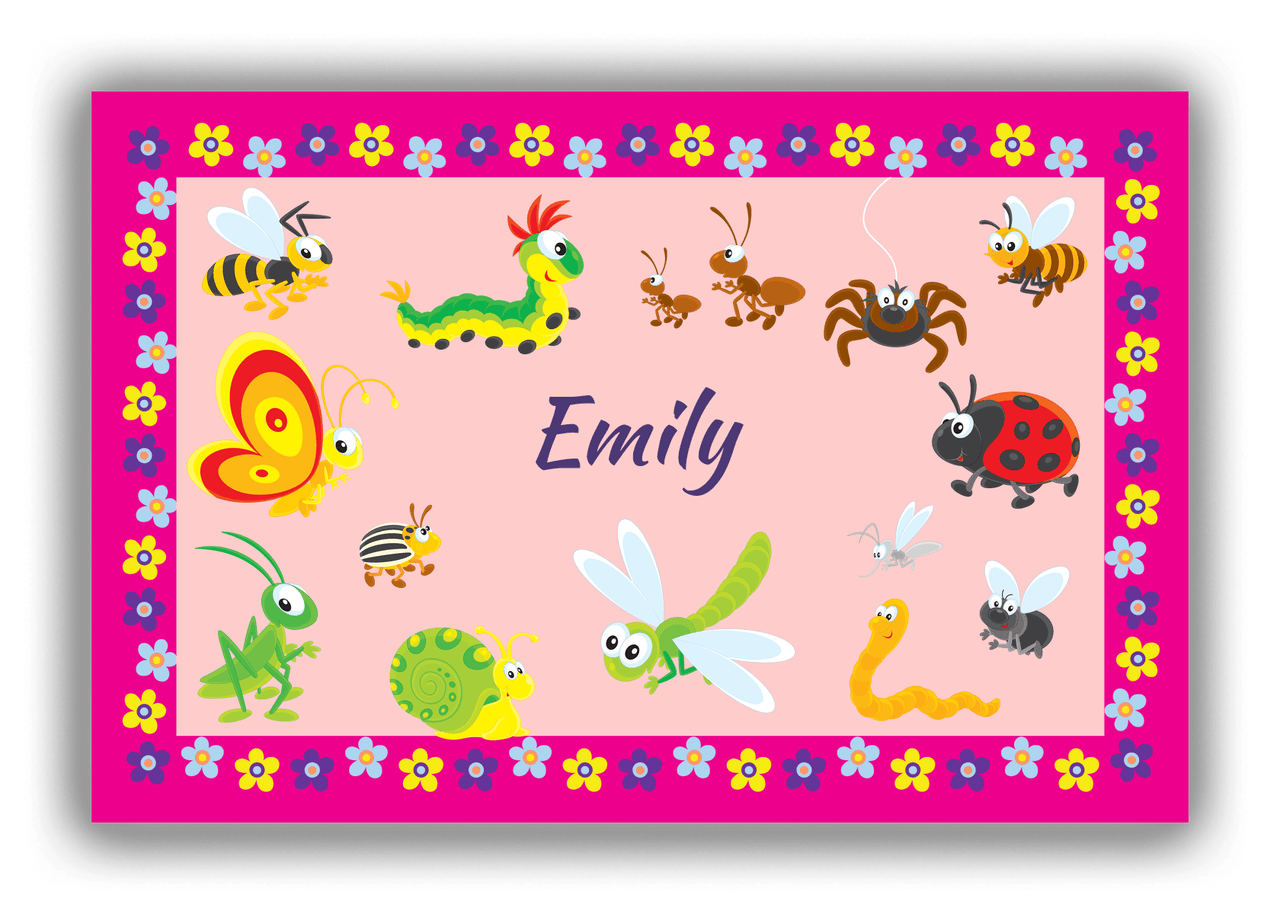Personalized Bugs Canvas Wrap & Photo Print V - Pink Background - Front View