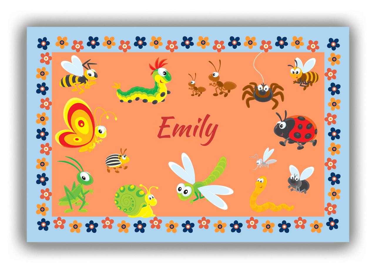 Personalized Bugs Canvas Wrap & Photo Print V - Orange Background - Front View