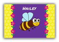 Thumbnail for Personalized Bugs Canvas Wrap & Photo Print VIII - Purple Background - Bee - Front View