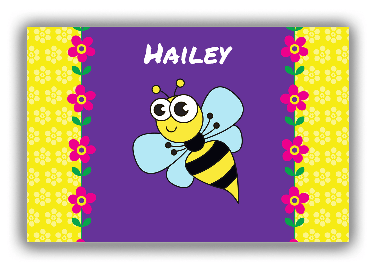 Personalized Bugs Canvas Wrap & Photo Print VIII - Purple Background - Hornet - Front View