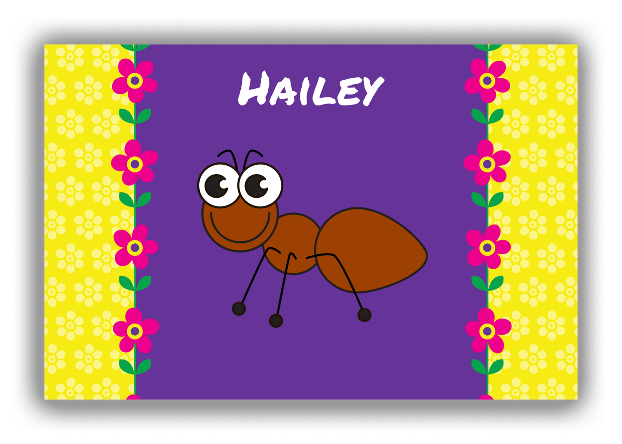 Personalized Bugs Canvas Wrap & Photo Print VIII - Purple Background - Ant - Front View