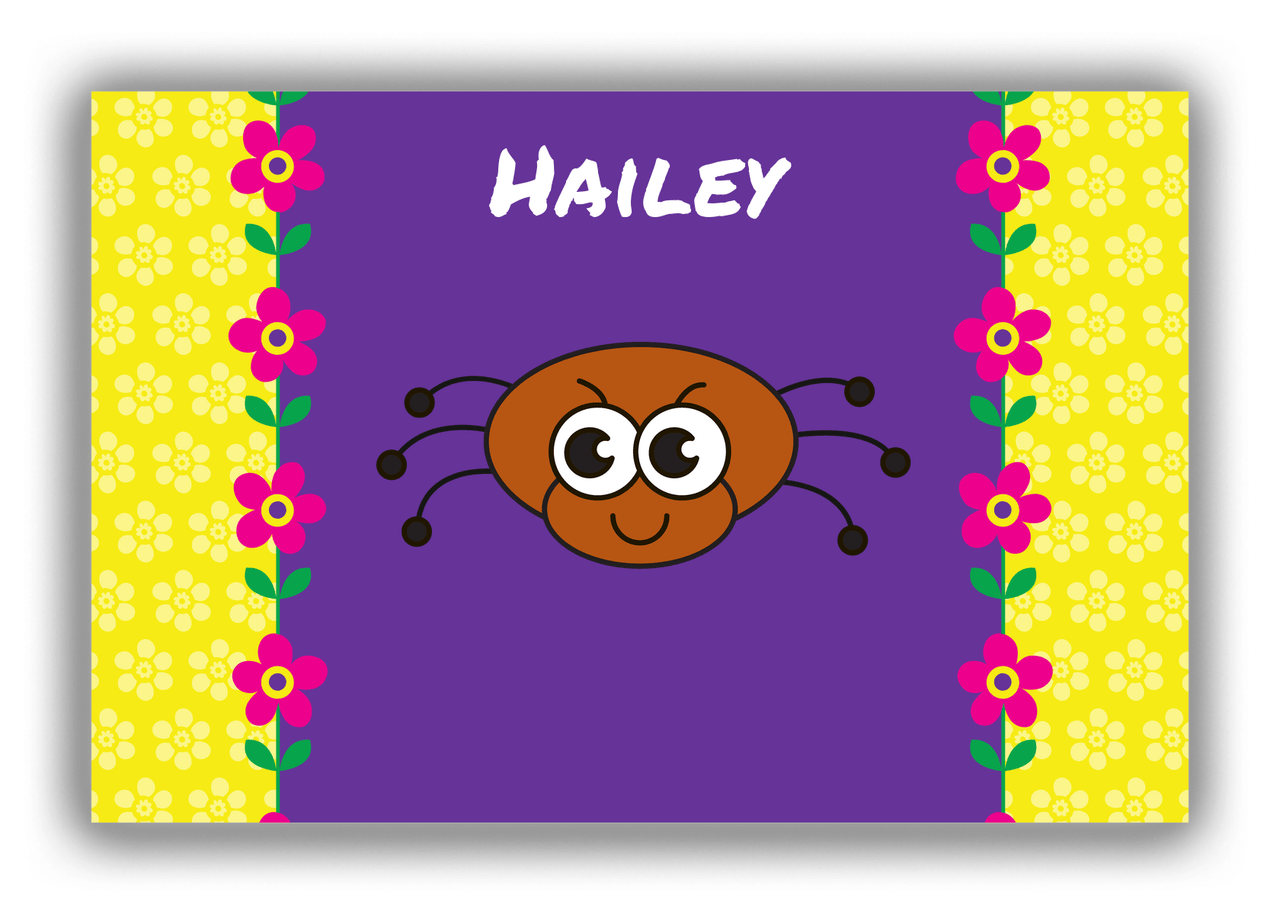 Personalized Bugs Canvas Wrap & Photo Print VIII - Purple Background - Spider - Front View