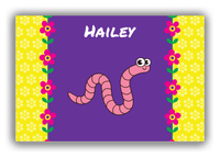Thumbnail for Personalized Bugs Canvas Wrap & Photo Print VIII - Purple Background - Worm - Front View