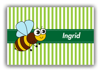 Thumbnail for Personalized Bugs Canvas Wrap & Photo Print IX - Green Stripes - Bee - Front View