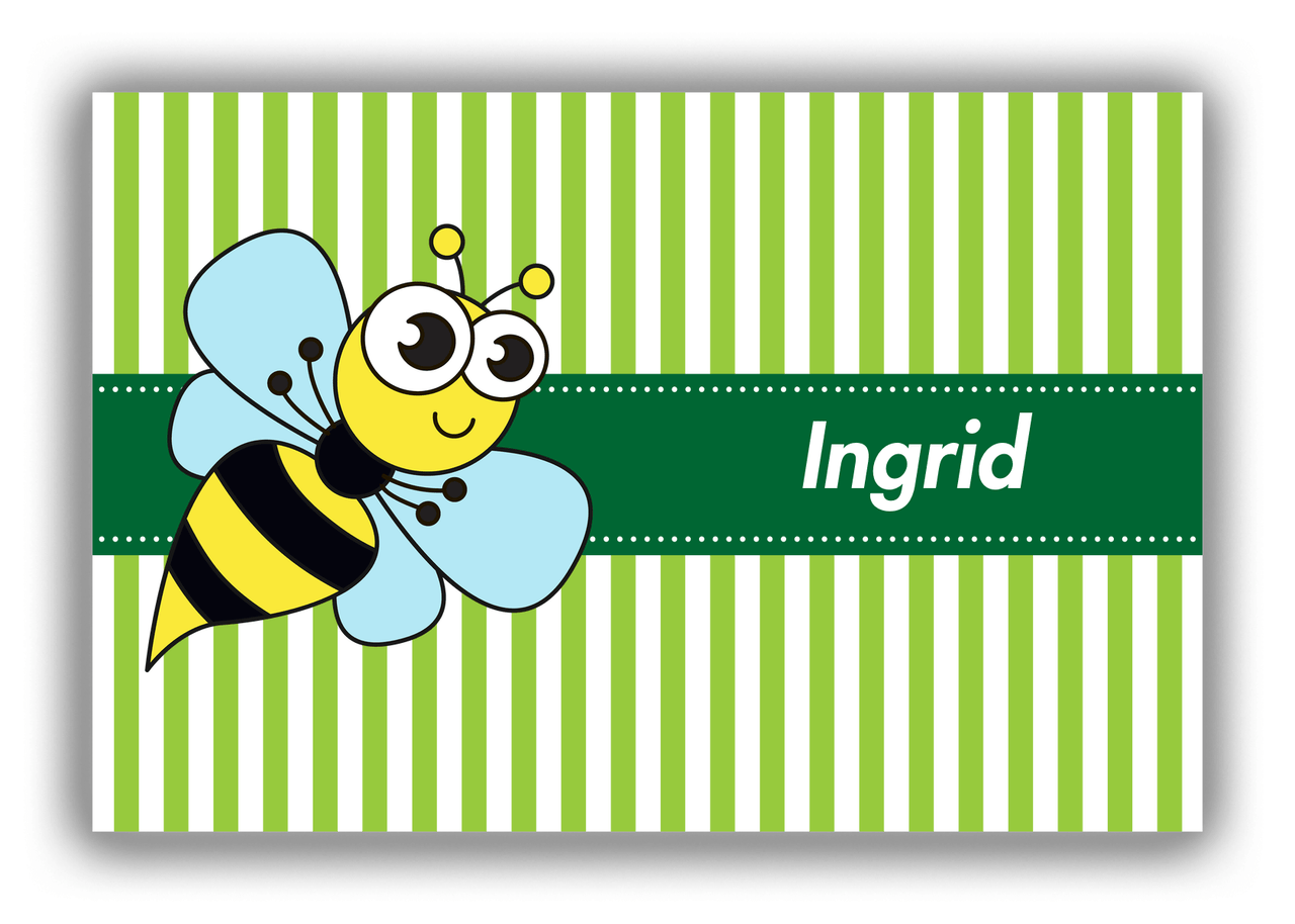 Personalized Bugs Canvas Wrap & Photo Print IX - Green Stripes - Hornet - Front View