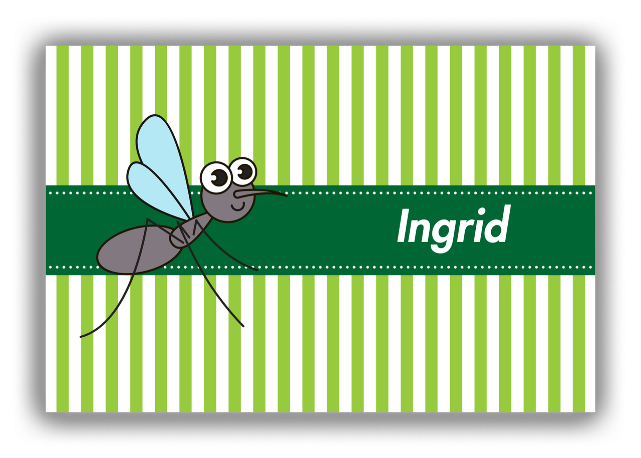 Personalized Bugs Canvas Wrap & Photo Print IX - Green Stripes - Mosquito - Front View
