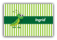 Thumbnail for Personalized Bugs Canvas Wrap & Photo Print IX - Green Stripes - Grasshopper - Front View