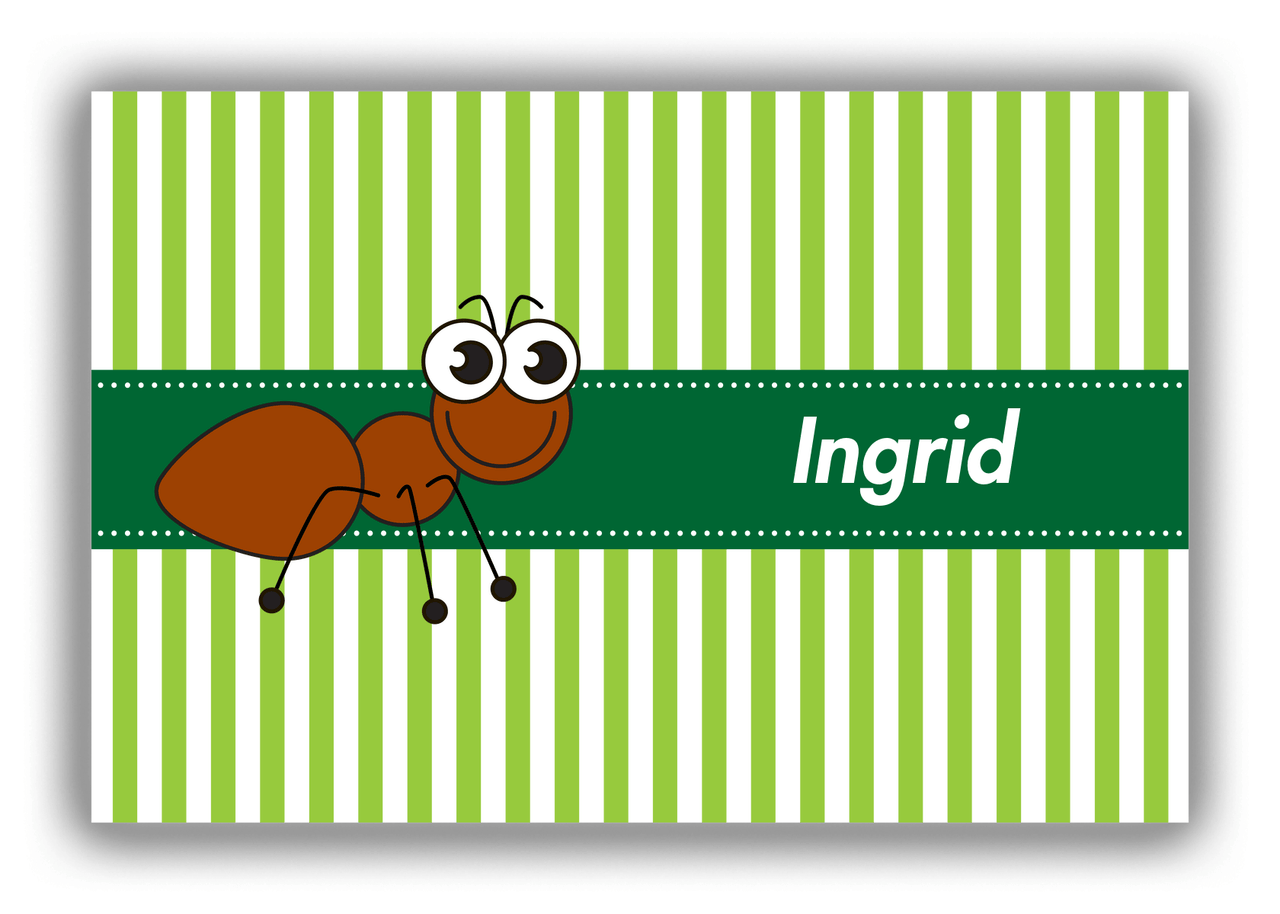 Personalized Bugs Canvas Wrap & Photo Print IX - Green Stripes - Ant - Front View