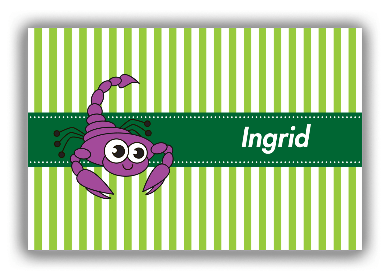 Personalized Bugs Canvas Wrap & Photo Print IX - Green Stripes - Scorpion - Front View