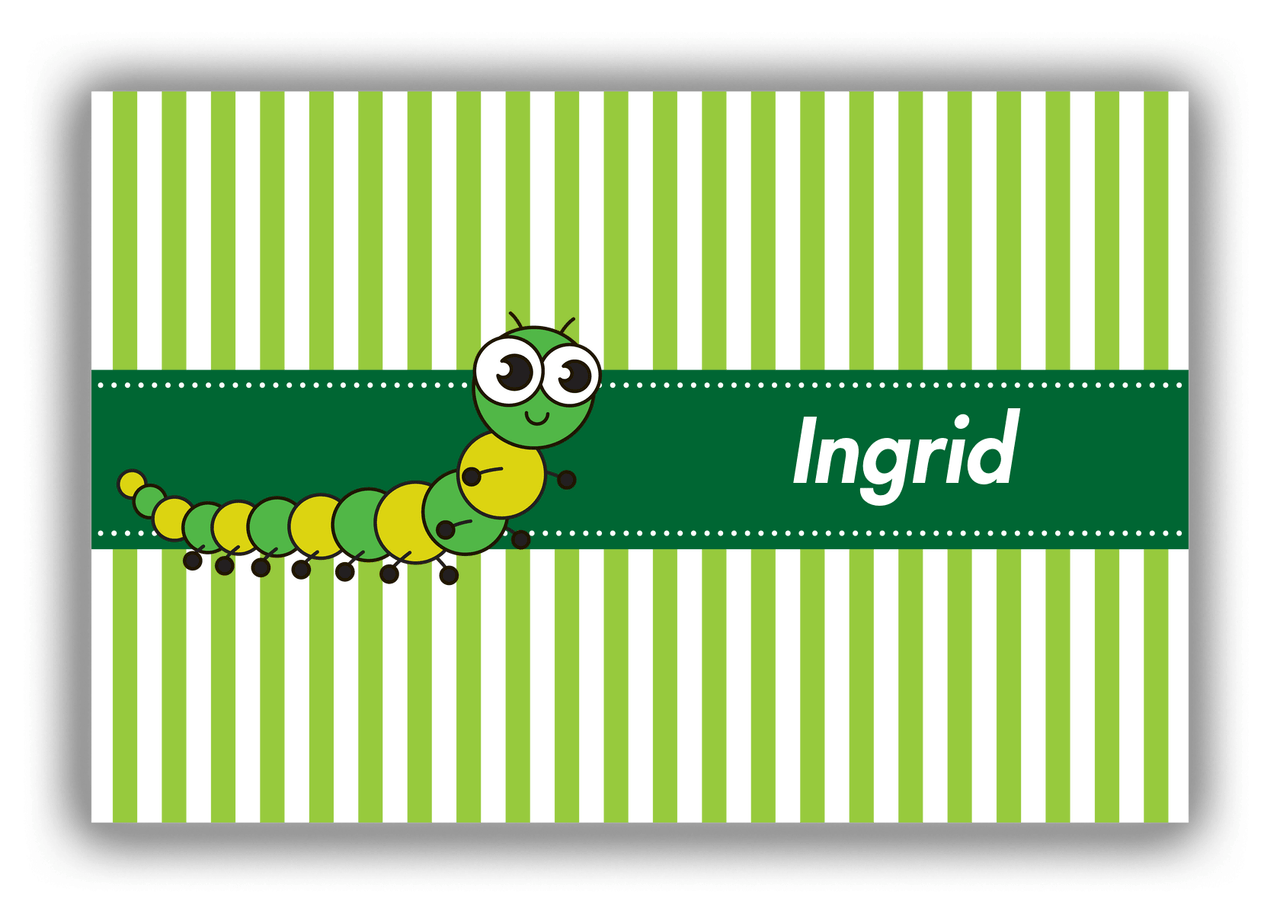 Personalized Bugs Canvas Wrap & Photo Print IX - Green Stripes - Millipede - Front View