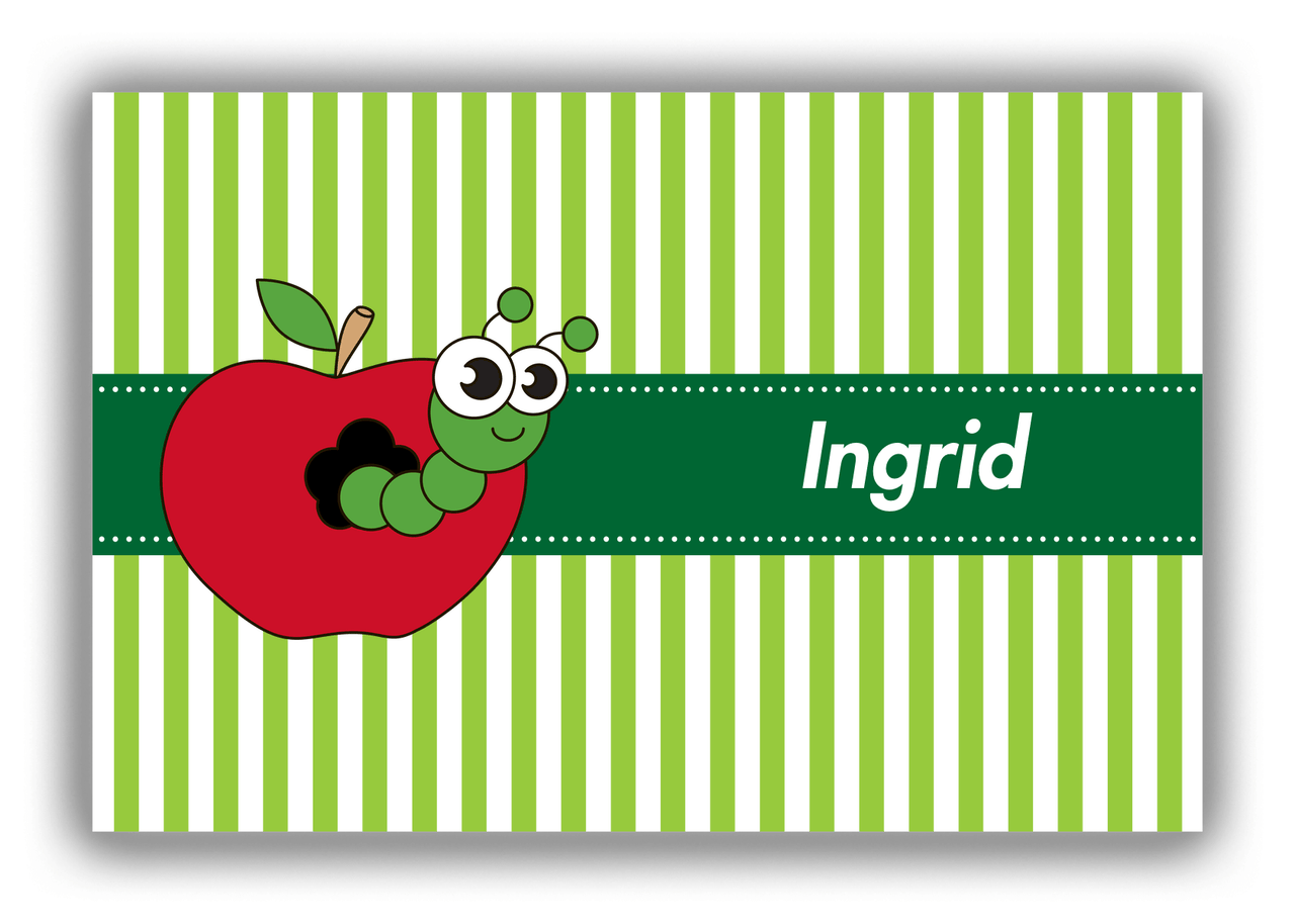 Personalized Bugs Canvas Wrap & Photo Print IX - Green Stripes - Apple Worm - Front View