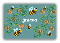 Thumbnail for Personalized Bugs Canvas Wrap & Photo Print X - Teal Background - Bees - Front View