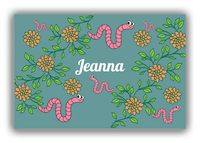 Thumbnail for Personalized Bugs Canvas Wrap & Photo Print X - Teal Background - Worms - Front View