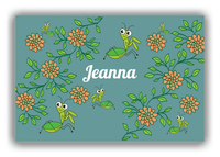 Thumbnail for Personalized Bugs Canvas Wrap & Photo Print X - Teal Background - Preying Mantises - Front View