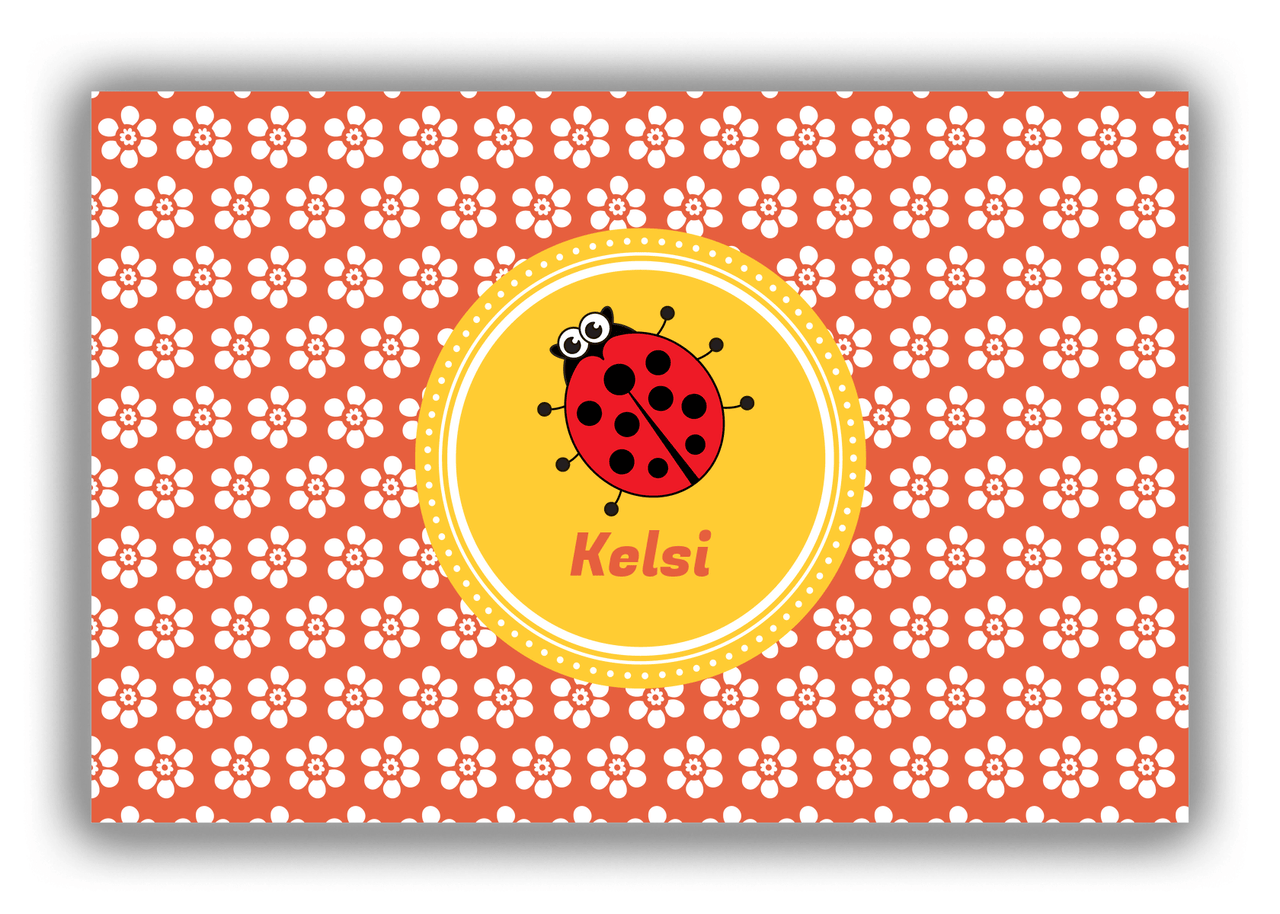 Personalized Bugs Canvas Wrap & Photo Print XI - Orange Background - Ladybug - Front View