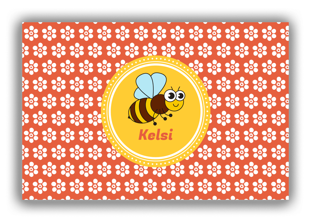 Personalized Bugs Canvas Wrap & Photo Print XI - Orange Background - Bee - Front View
