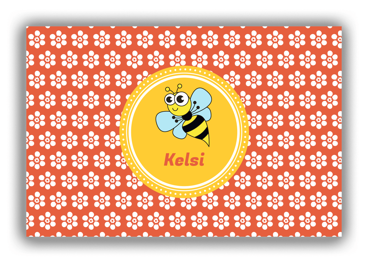 Personalized Bugs Canvas Wrap & Photo Print XI - Orange Background - Hornet - Front View
