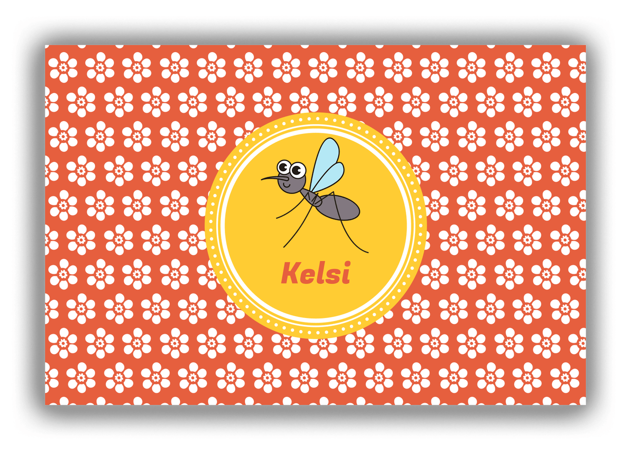 Personalized Bugs Canvas Wrap & Photo Print XI - Orange Background - Mosquito - Front View