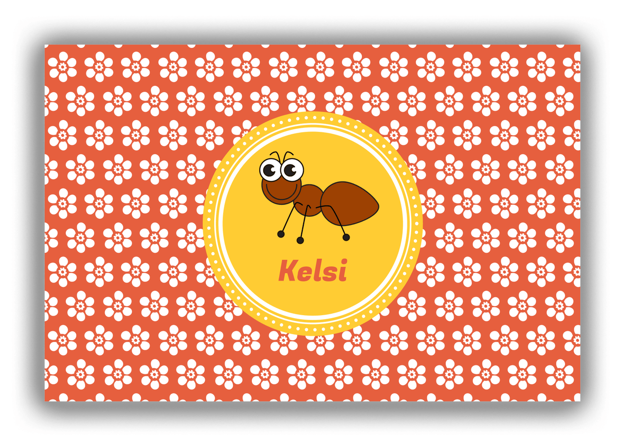 Personalized Bugs Canvas Wrap & Photo Print XI - Orange Background - Ant - Front View