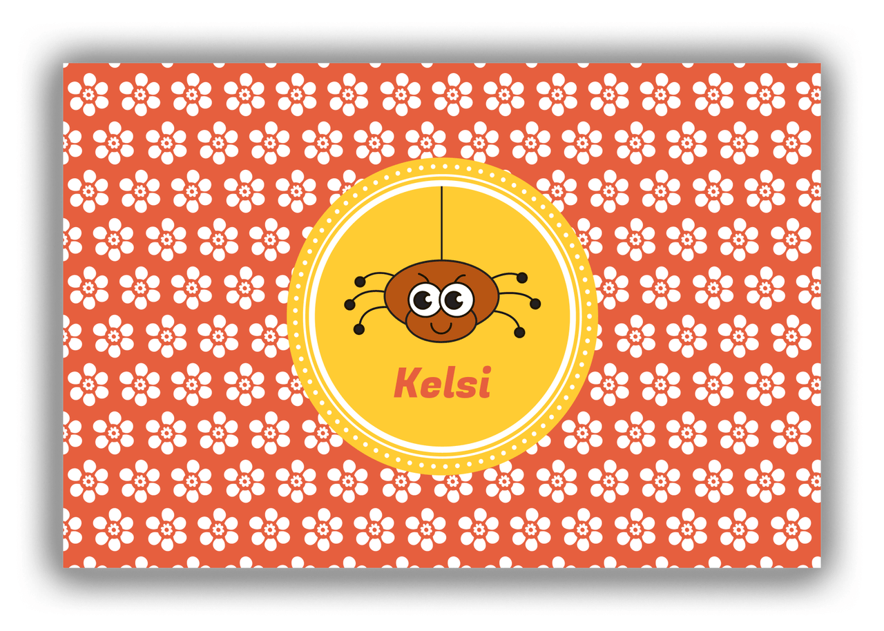 Personalized Bugs Canvas Wrap & Photo Print XI - Orange Background - Spider - Front View