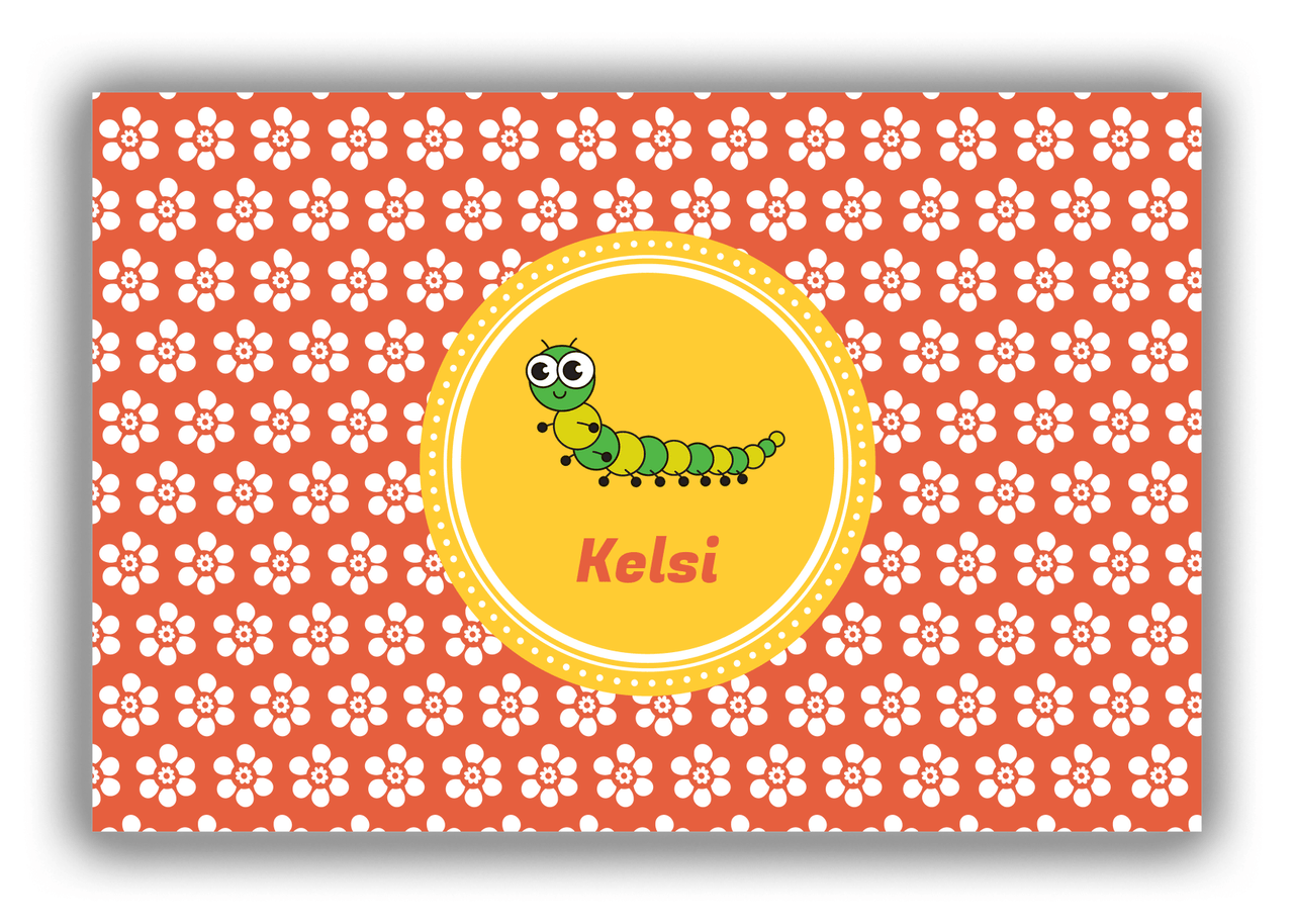 Personalized Bugs Canvas Wrap & Photo Print XI - Orange Background - Millipede - Front View