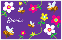 Thumbnail for Personalized Bugs Placemat II - Purple Background - Bees -  View