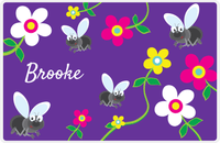 Thumbnail for Personalized Bugs Placemat II - Purple Background - Flies -  View