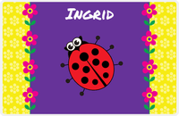 Thumbnail for Personalized Bugs Placemat VIII - Purple Background - Ladybug -  View