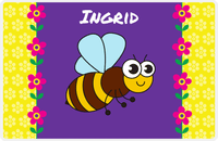 Thumbnail for Personalized Bugs Placemat VIII - Purple Background - Bee -  View