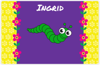 Thumbnail for Personalized Bugs Placemat VIII - Purple Background - Caterpillar -  View