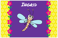 Thumbnail for Personalized Bugs Placemat VIII - Purple Background - Dragonfly -  View