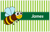 Thumbnail for Personalized Bugs Placemat IX - Green Background - Bee -  View