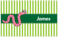 Thumbnail for Personalized Bugs Placemat IX - Green Background - Worm -  View