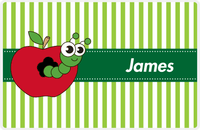 Thumbnail for Personalized Bugs Placemat IX - Green Background - Apple Worm -  View