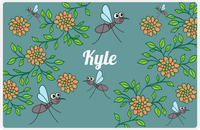 Thumbnail for Personalized Bugs Placemat X - Teal Background - Mosquito -  View