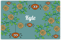 Thumbnail for Personalized Bugs Placemat X - Teal Background - Spider -  View