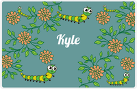 Thumbnail for Personalized Bugs Placemat X - Teal Background - Millipede -  View