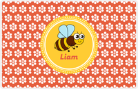 Thumbnail for Personalized Bugs Placemat XI - Orange Background - Bee -  View