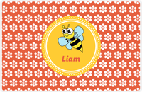Thumbnail for Personalized Bugs Placemat XI - Orange Background - Hornet -  View