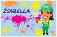 Thumbnail for Personalized Builder Tools Placemat III - Paint Splatter - Black Girl I -  View