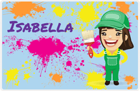 Thumbnail for Personalized Builder Tools Placemat III - Paint Splatter - Asian Girl -  View