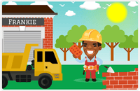 Thumbnail for Personalized Builder Tools Placemat V - Brick Builder - Black Boy II -  View