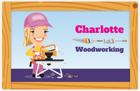 Thumbnail for Personalized Builder Tools Placemat VIII - Woodworking - Blonde Girl -  View