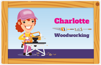 Thumbnail for Personalized Builder Tools Placemat VIII - Woodworking - Redhead Girl -  View