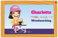 Thumbnail for Personalized Builder Tools Placemat VIII - Woodworking - Asian Girl -  View
