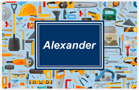 Thumbnail for Personalized Builder Tools Placemat XIII - Tool Pattern - Rectangle Nameplate -  View