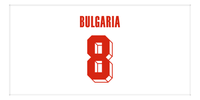 Thumbnail for Personalized Bulgaria Jersey Number Beach Towel - White - Front View