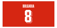 Thumbnail for Personalized Bulgaria Jersey Number Beach Towel - Red - Front View